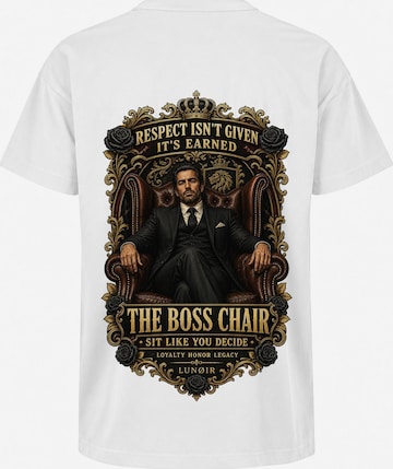 LUNØIR Studio Shirt 'The Boss Chair' in Weiß: Vorderseite