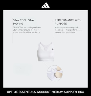 ADIDAS PERFORMANCE Bustier Sport-BH 'Ess' in Weiß