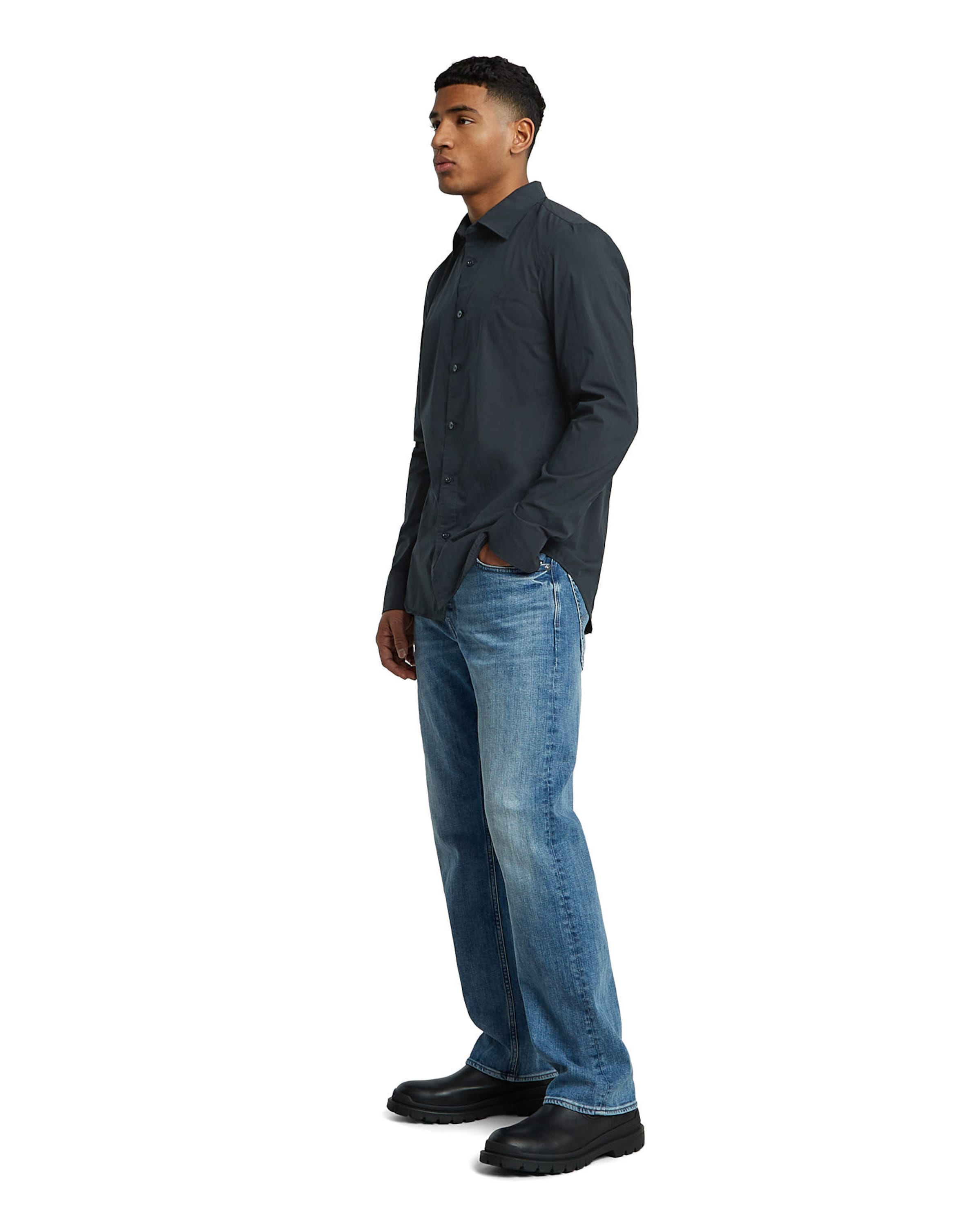 G-STAR Úzky strih Košeľa 'Uniform' - Modrá