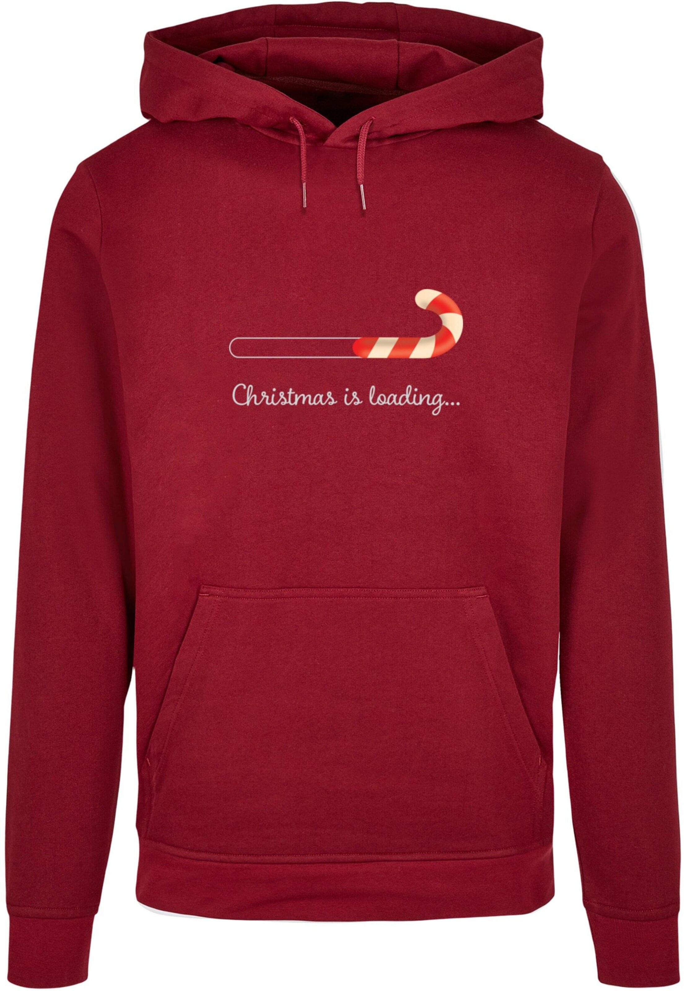 Merchcode Sweatshirt 'Christmas Loading' i röd: framsida