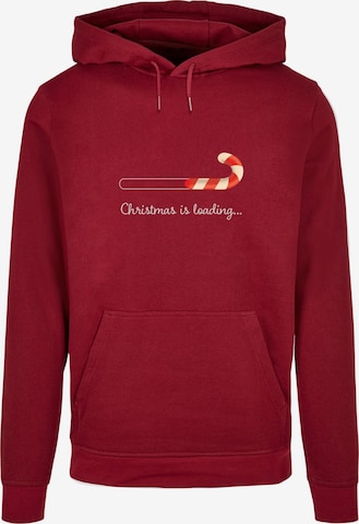 Merchcode Sweatshirt 'Christmas Loading' in Rood: voorkant