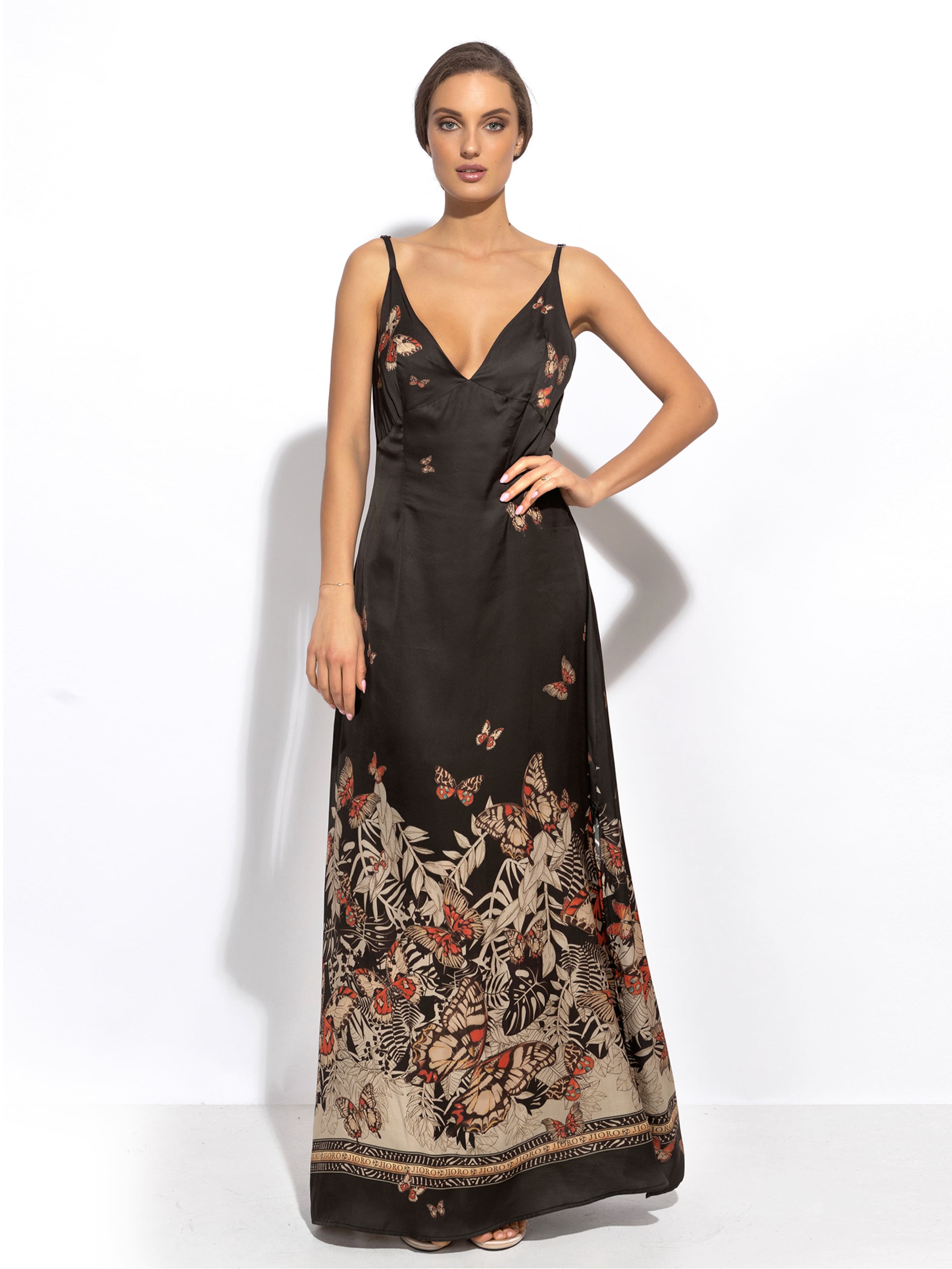 JIORO Kleid 'MIDNIGHT BUTTERFLIES'‌‌‌‌‌‌‌‌ in Schwarz