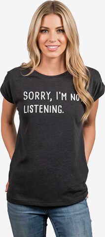MAKAYA Shirt 'Not listening' in Grey: front