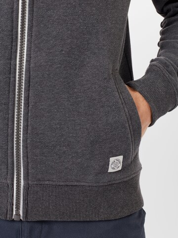 TOM TAILOR Zip-Up Hoodie in Grey