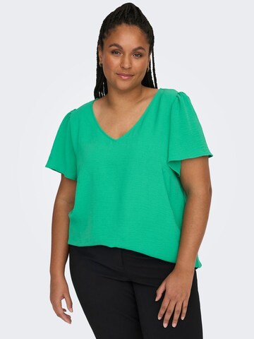ONLY Carmakoma Shirt in Groen: voorkant