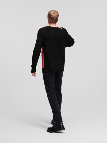 KARL LAGERFELD JEANS Pullover 'Ribbed Blocked' in Schwarz