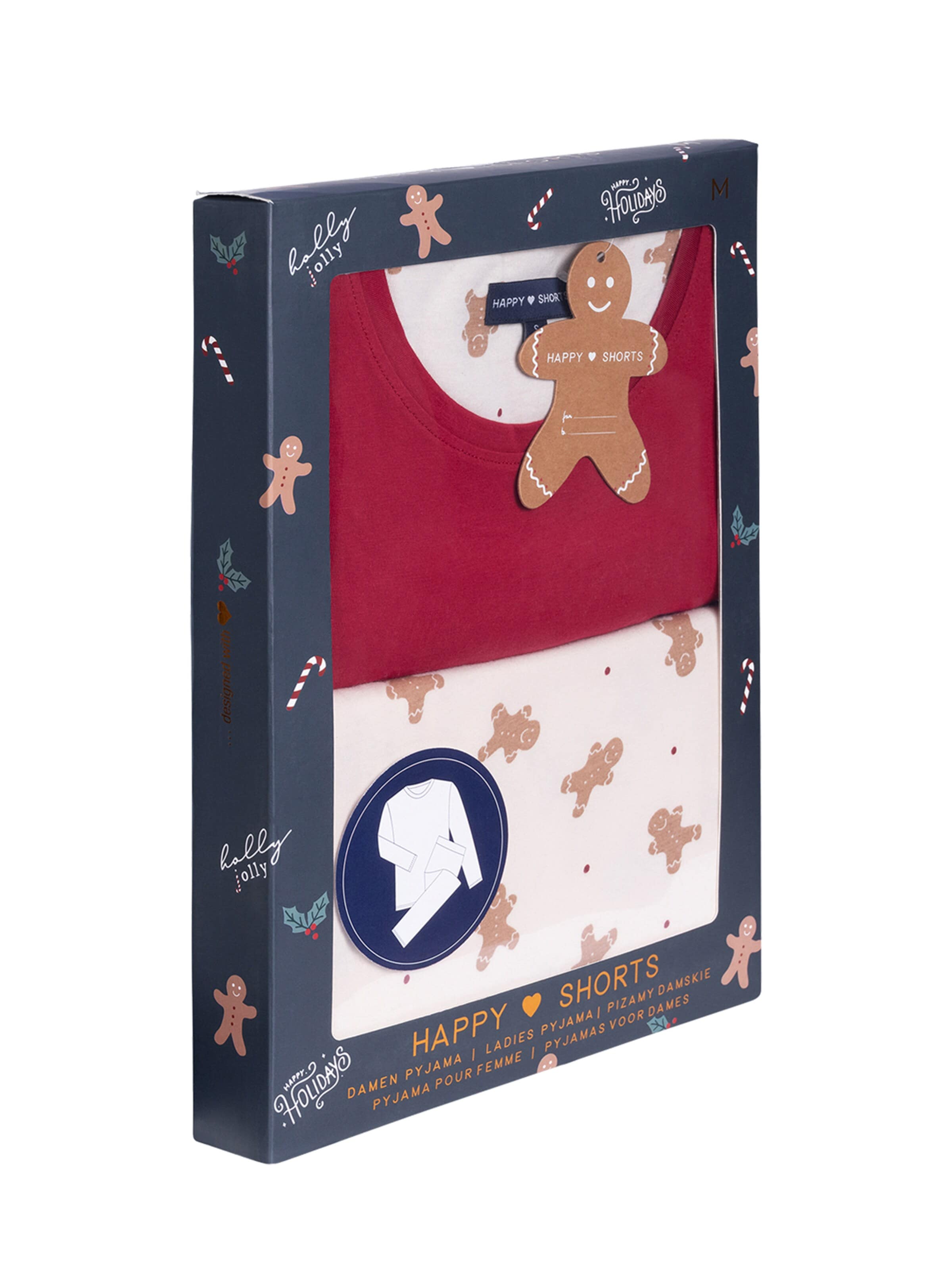 Happy Shorts Pyjama 'Christmas Giftbox' in Rood