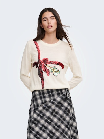 ONLY Sweater 'ONLXmas' in White: front