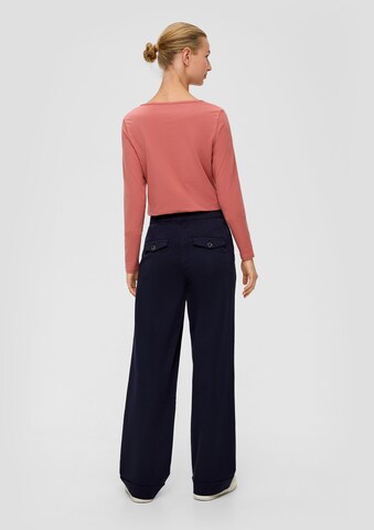 s.Oliver Wide leg Pleat-front trousers in Blue