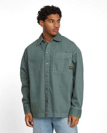 G-STAR Comfort fit Button Up Shirt 'Boxy' in Green: front