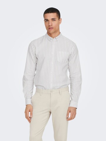 Only & Sons Slim Fit Skjorte i beige: forside