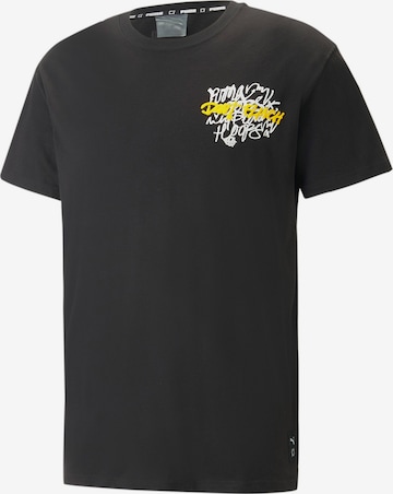PUMA Λειτουργικό μπλουζάκι 'Showcase' σε μαύρο: μπροστά