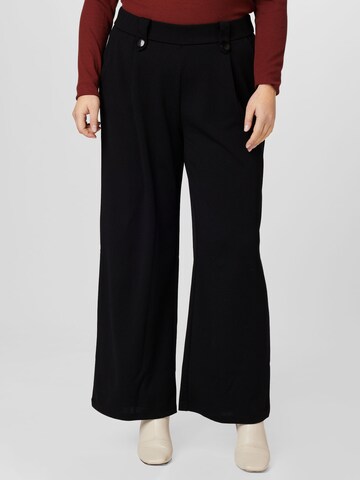 ONLY Curve Широка кройка Панталон с набор 'SANIA' в черно: отпред
