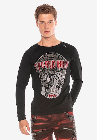 CIPO & BAXX Langarmshirt in Schwarz: predná strana