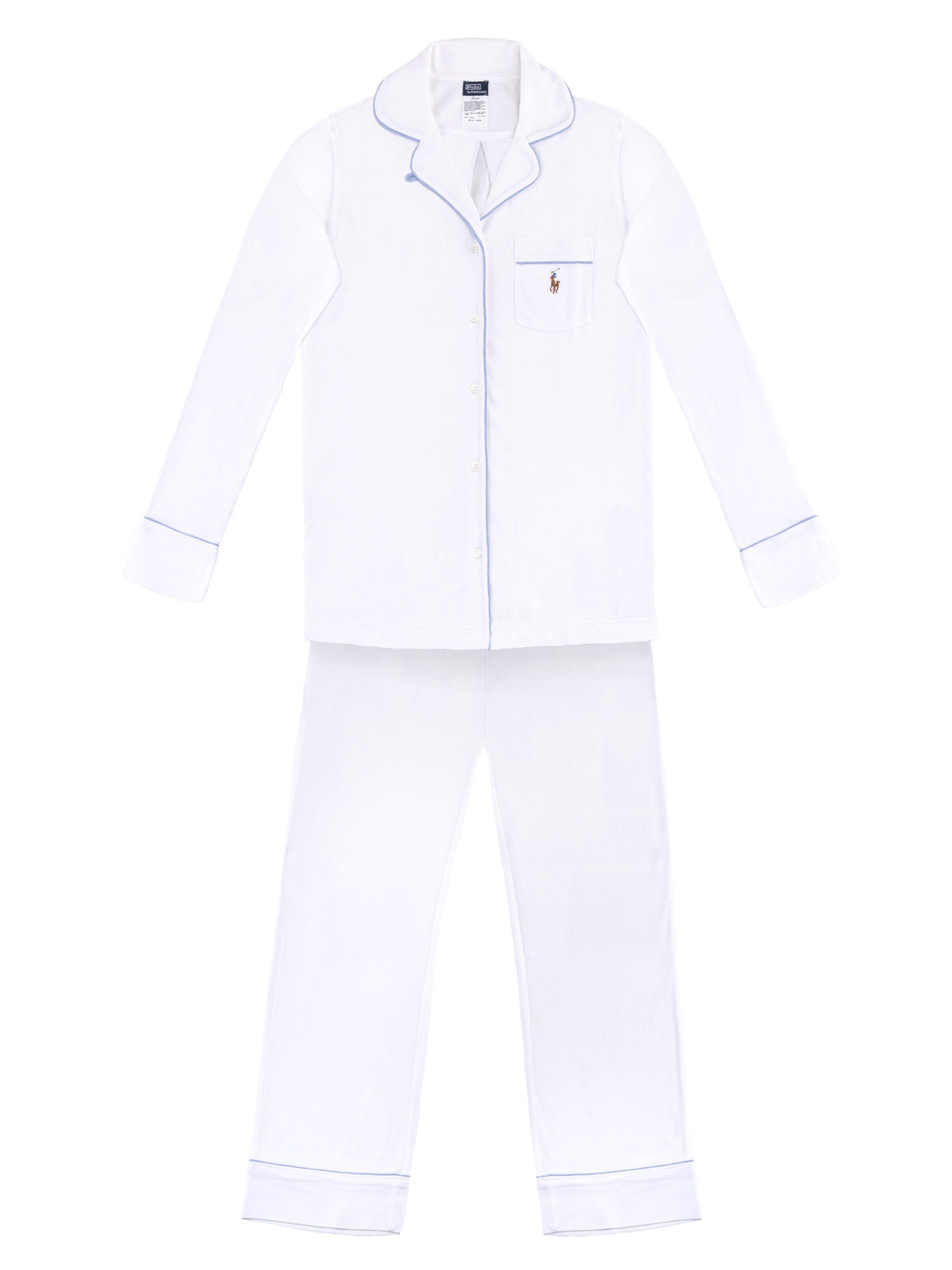 Pyjama ' Knit Oxford ' Polo Ralph Lauren en blanc : devant