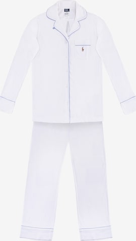 Polo Ralph Lauren Pyjama ' Knit Oxford ' in Weiß: Vorderseite