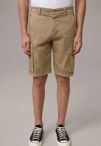 STRELLSON Slimfit Cargobroek ' Cuny ' in Beige: voorkant