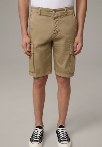 STRELLSON Slimfit Cargobroek ' Cuny ' in Beige: voorkant