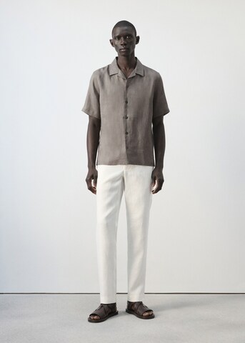 MANGO MAN Regular Chino Pants 'Oyster' in White