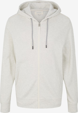 TOM TAILOR Zip-Up Hoodie in Beige: front