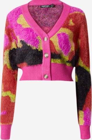 Nasty Gal Gebreid vest in Roze: voorkant