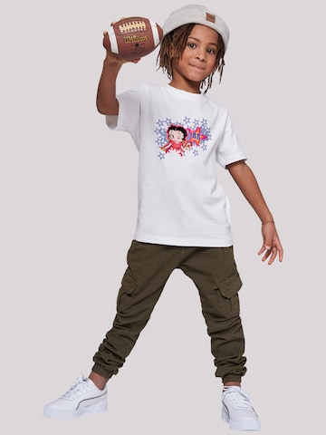 T-Shirt 'Betty Boop Purple Stars And Dots' F4NT4STIC en blanc