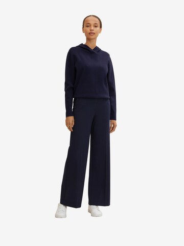 TOM TAILOR Wide leg Pleated Pants 'Lea' in Blue