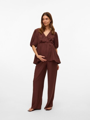 MAMALICIOUS Wide leg Trousers in Brown
