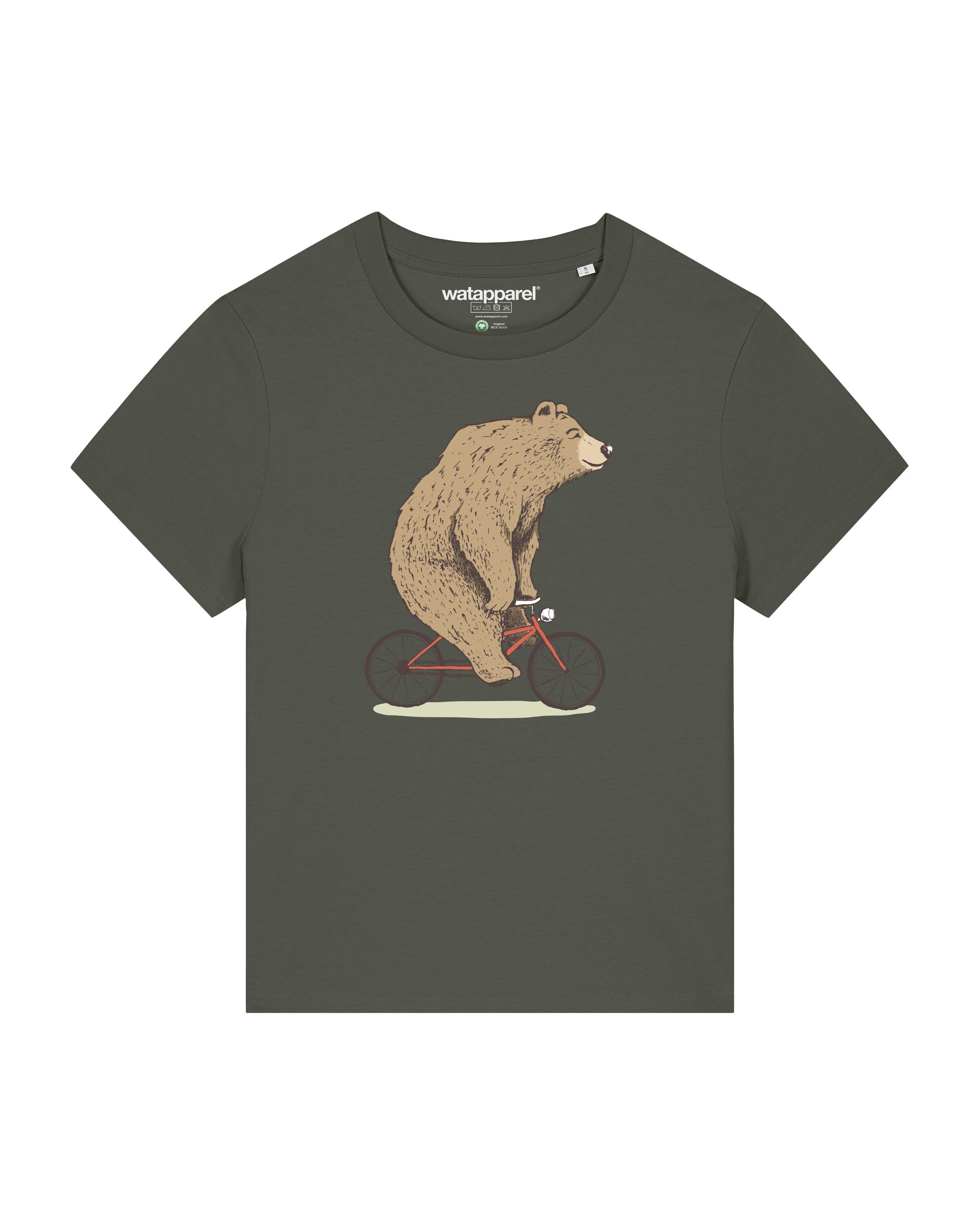 Watapparel Shirt ' Fahrradbär ' in Groen: voorkant