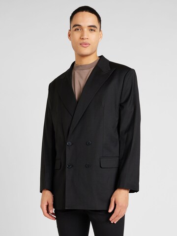 Coupe regular Veste de costume TOPMAN en noir : devant