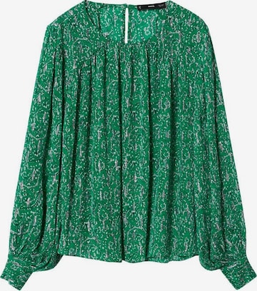 MANGO Blouse 'Ruffle' in Groen: voorkant