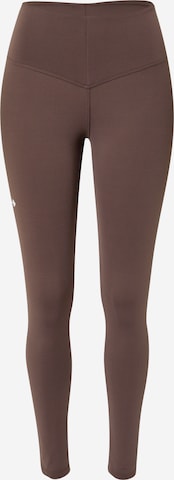 Skinny Pantalon de sport NEBBIA en marron : devant