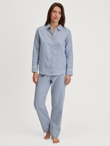 CALIDA Pyjama 'Flannel Dreams'‌‌‌ in Blau: Vorderseite