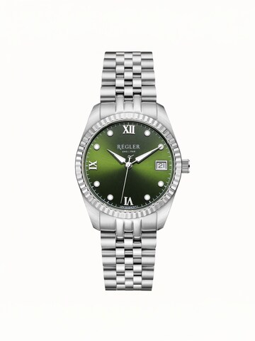 Régler - Reloj analógico 'Régler Liberté Steel Silver - Olive Green' en plata: frente