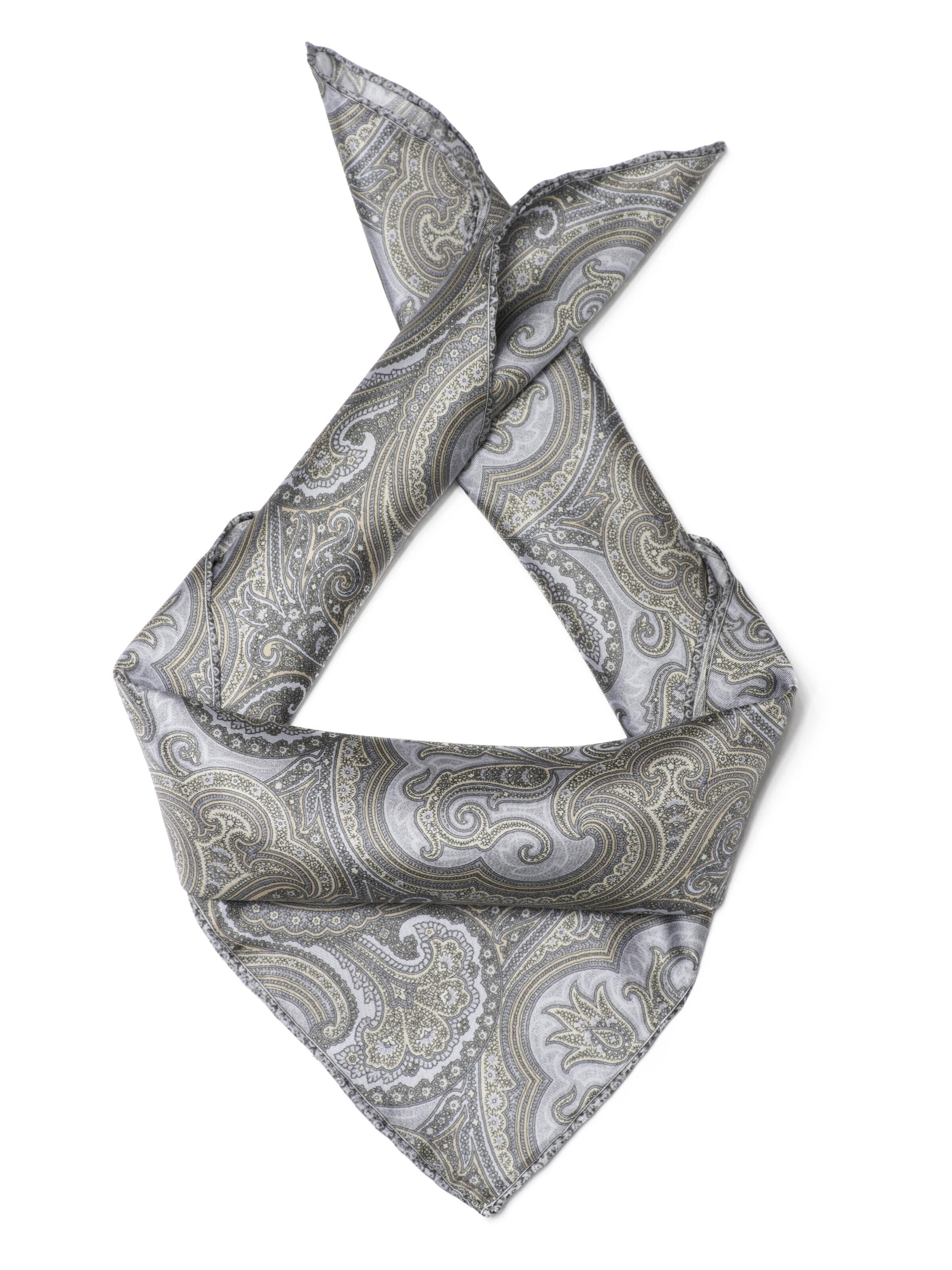 MayTree Scarf 'Herrenseidentuch Paisley Beige' in Beige