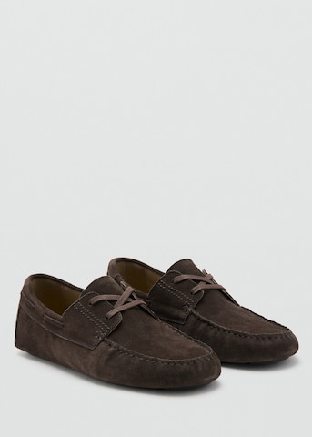 MANGO MAN Lace-Up Shoes 'Driver' in Brown