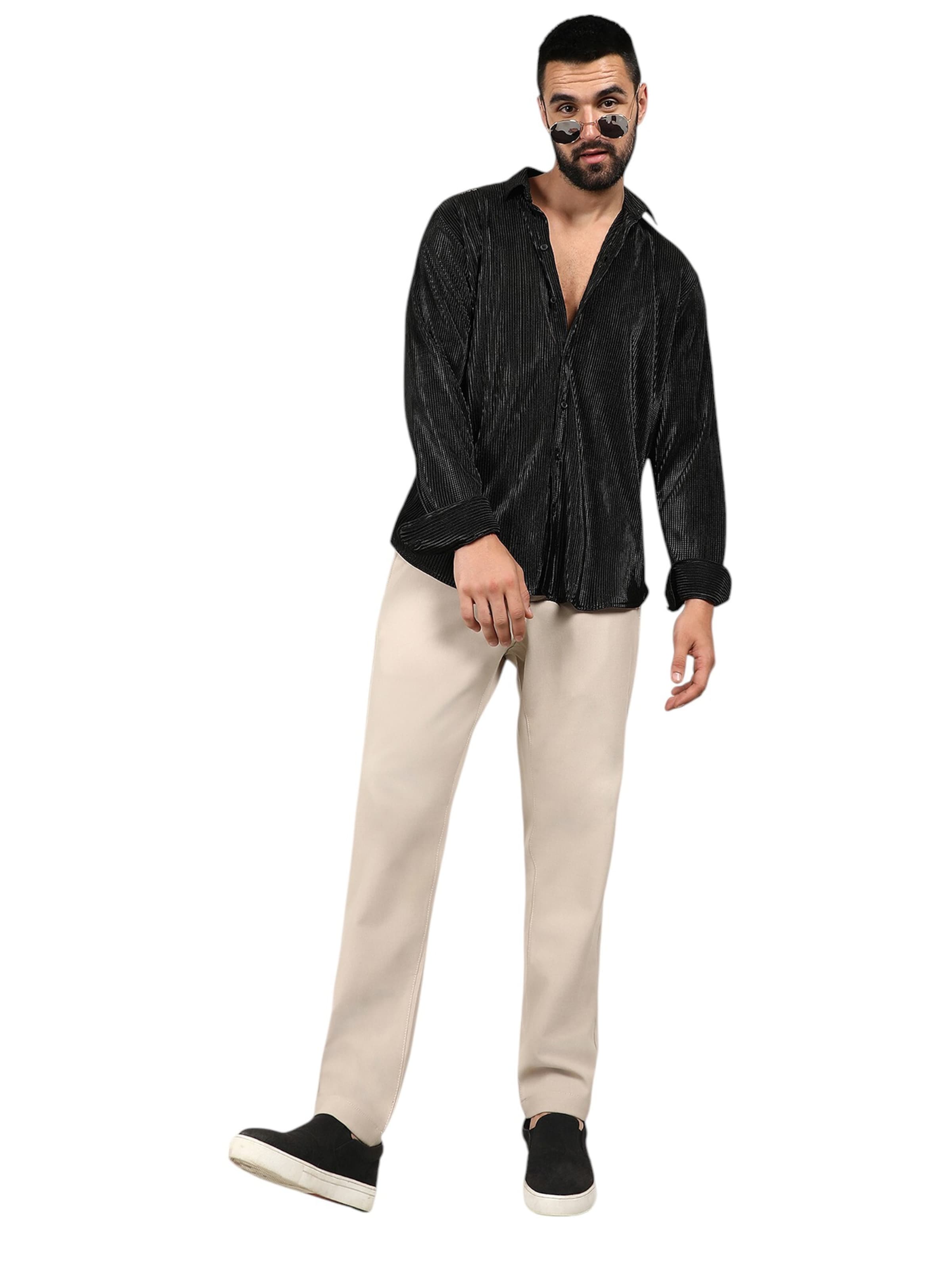 Campus Sutra Regular Fit Hemd 'Susan' in Schwarz