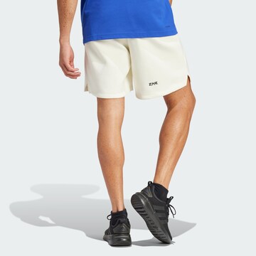 ADIDAS SPORTSWEAR Loose fit Workout Pants 'Z.N.E. Premium' in White: front