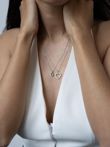 Hey Happiness Ketting 'Connected Mother and Daughter Heart' in Zilver
