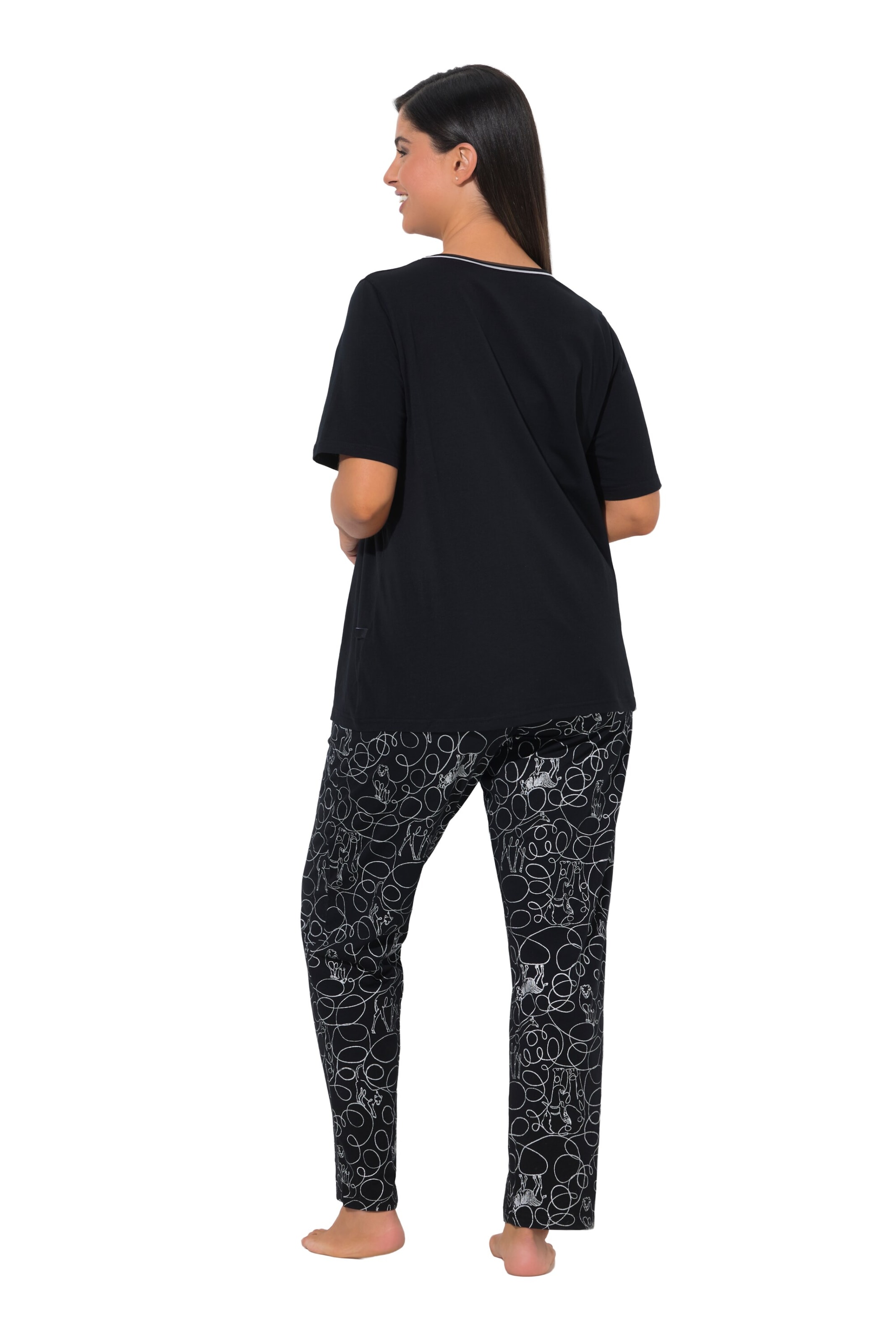 Ulla Popken Pyjama in Schwarz