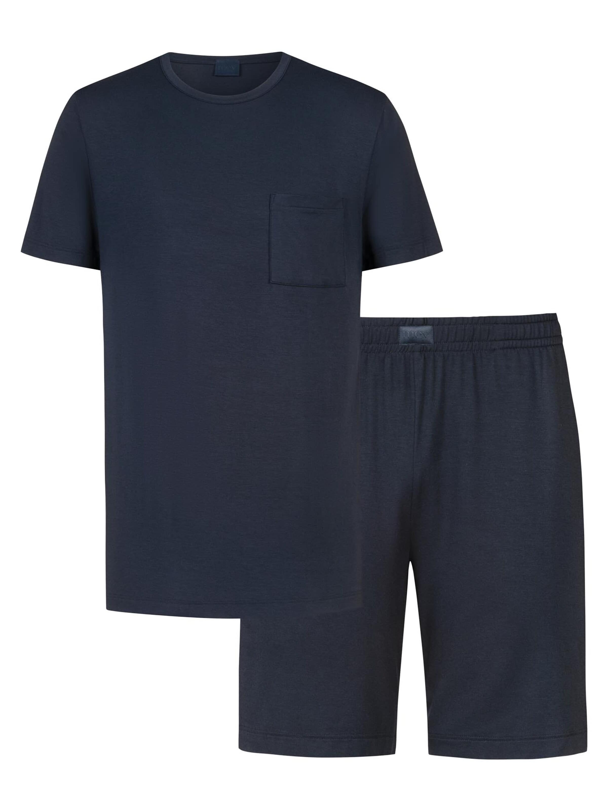 Mey Pyjama kurz 'Jefferson'‌‌‌‌‌‌‌‌‌‌ in Blau: Vorderseite