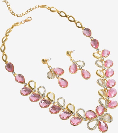 SOHI Parure de bijoux 'Luisa' en or / rose / transparent, Vue avec produit