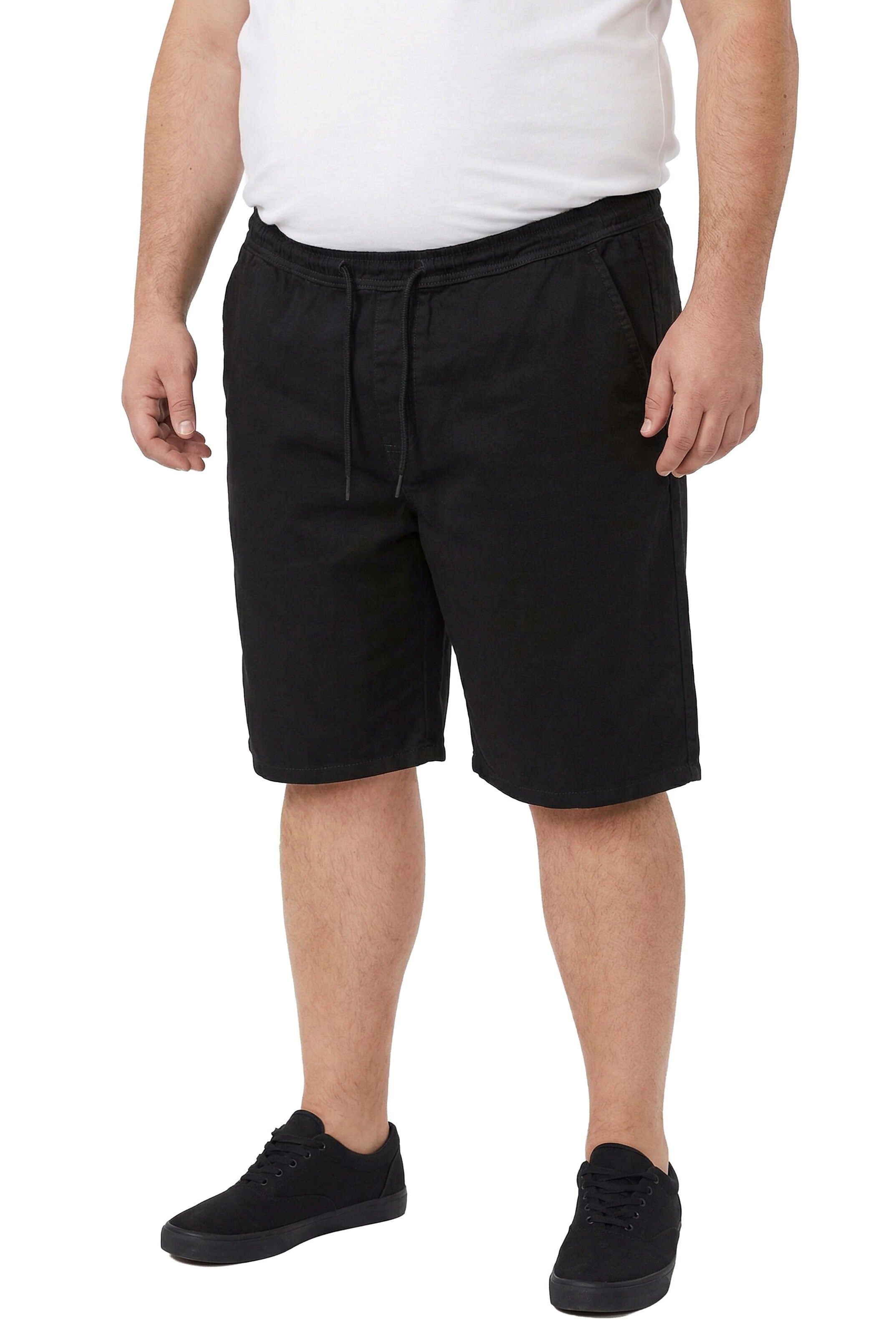 Men Plus Regular Trousers 'Bermuda' in Black