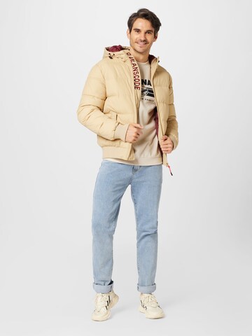 INDICODE JEANS Regular fit Winter Jacket 'Adrian' in Beige