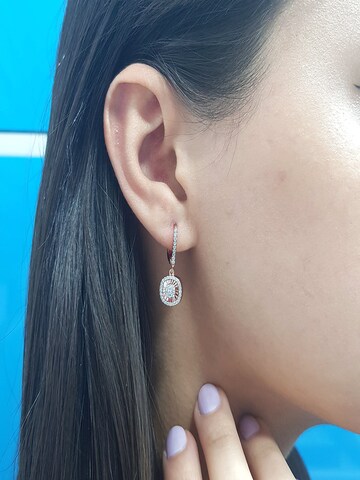 EinStein Diamant Earrings 'Diamanten Brillant Schliff Ohrringe Ohrhänger 14 Karat 585er Rotgold' in Gold
