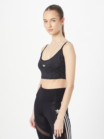 ADIDAS ORIGINALS Bralette Bra 'Marble Prints' in Black: front