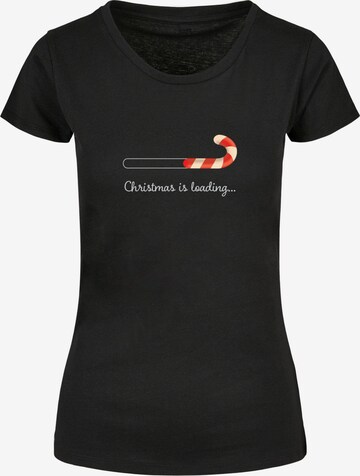 Merchcode Shirt 'Christmas Loading' in Zwart: voorkant