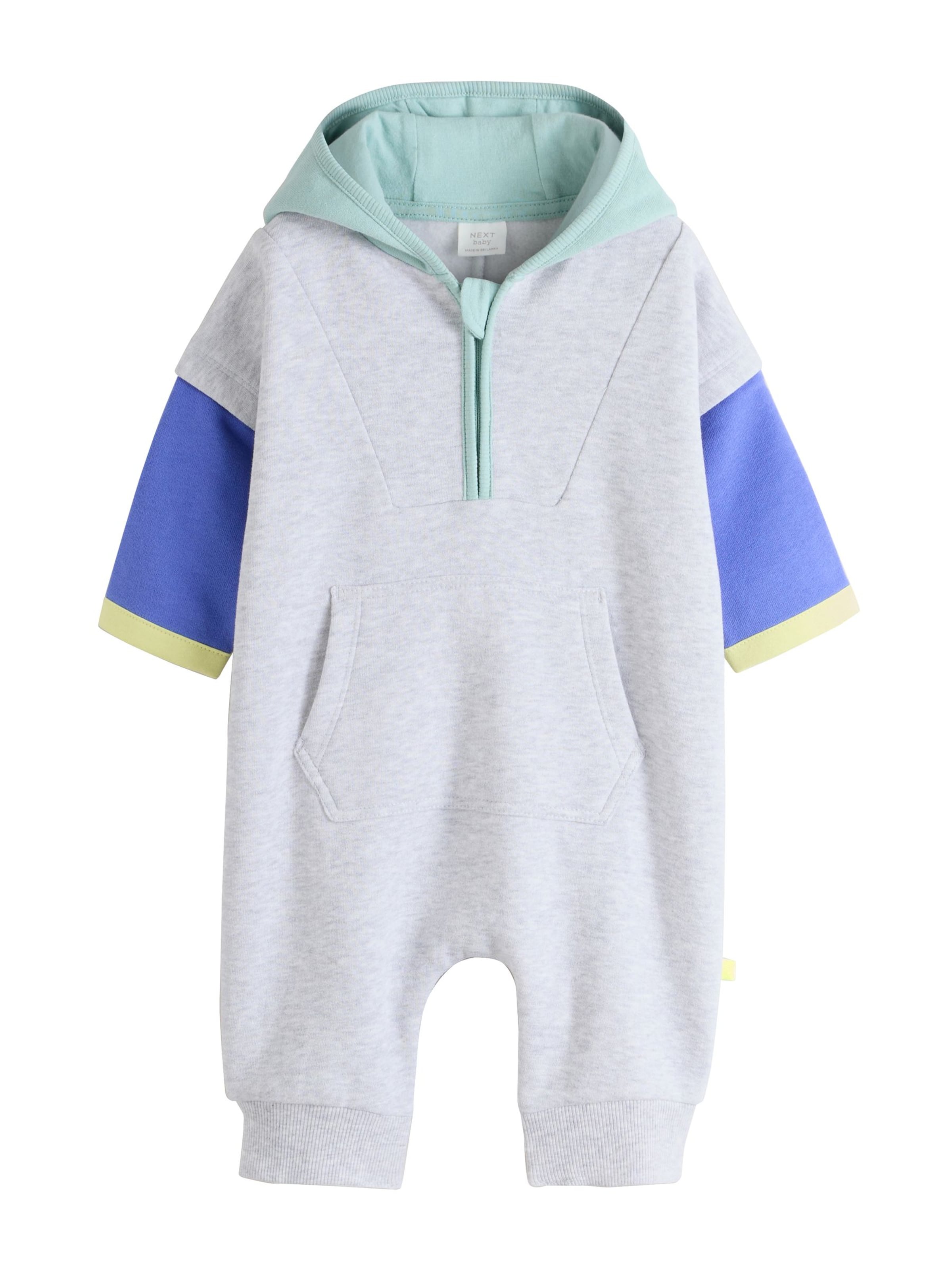 Next Бебешки гащеризони/боди в сиво: отпред