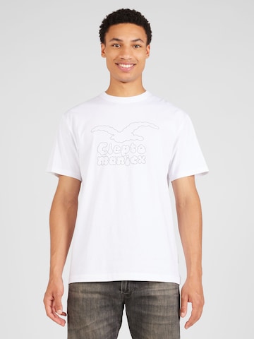 Cleptomanicx Shirt 'Clouds' in White: front