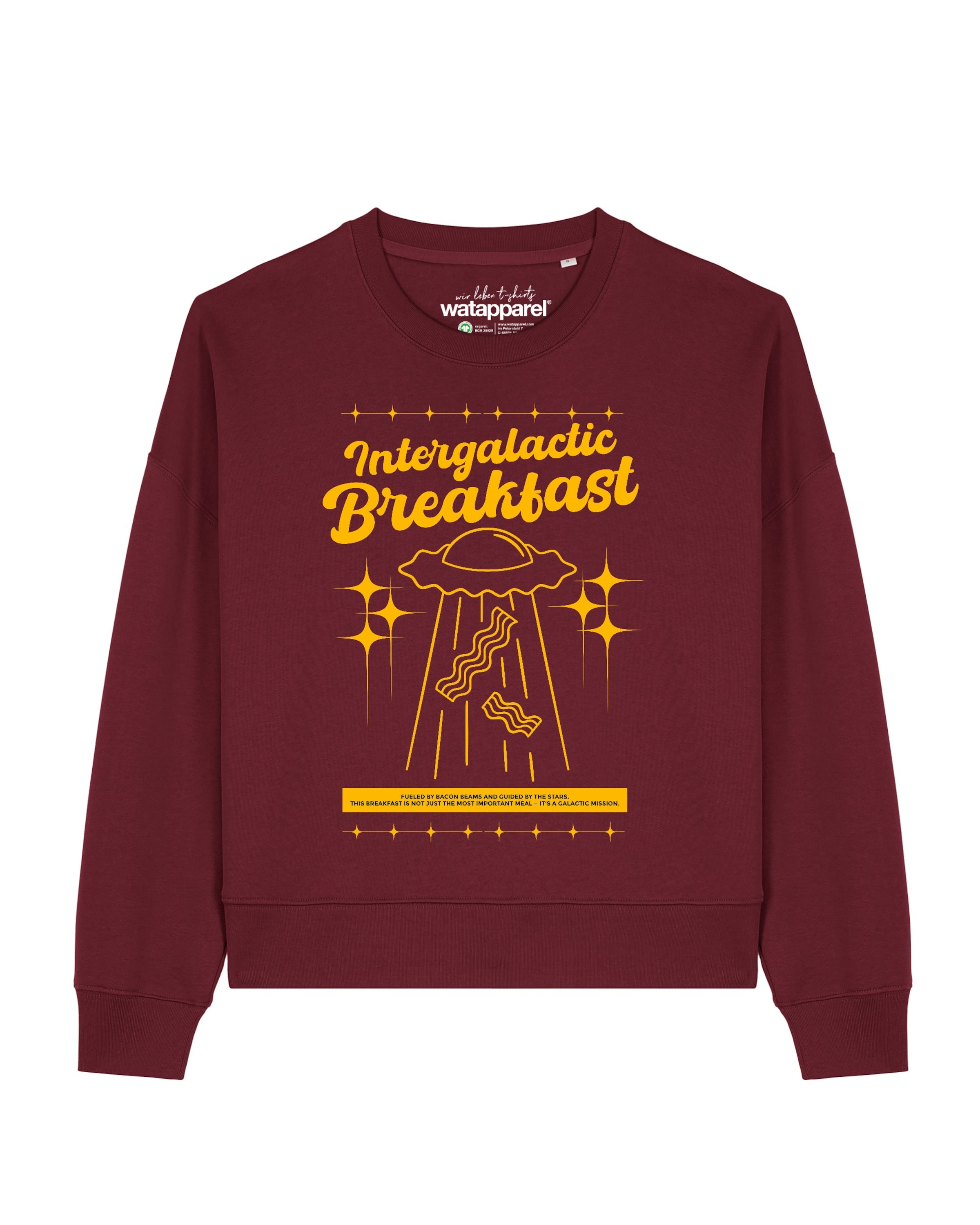 Sweat-shirt ' Intergalactic Breakfast ' Watapparel en rouge : devant